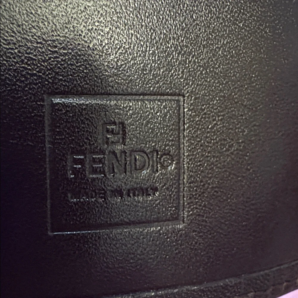 Fendi Logo‎ Canvas Wallet in Brown and Black